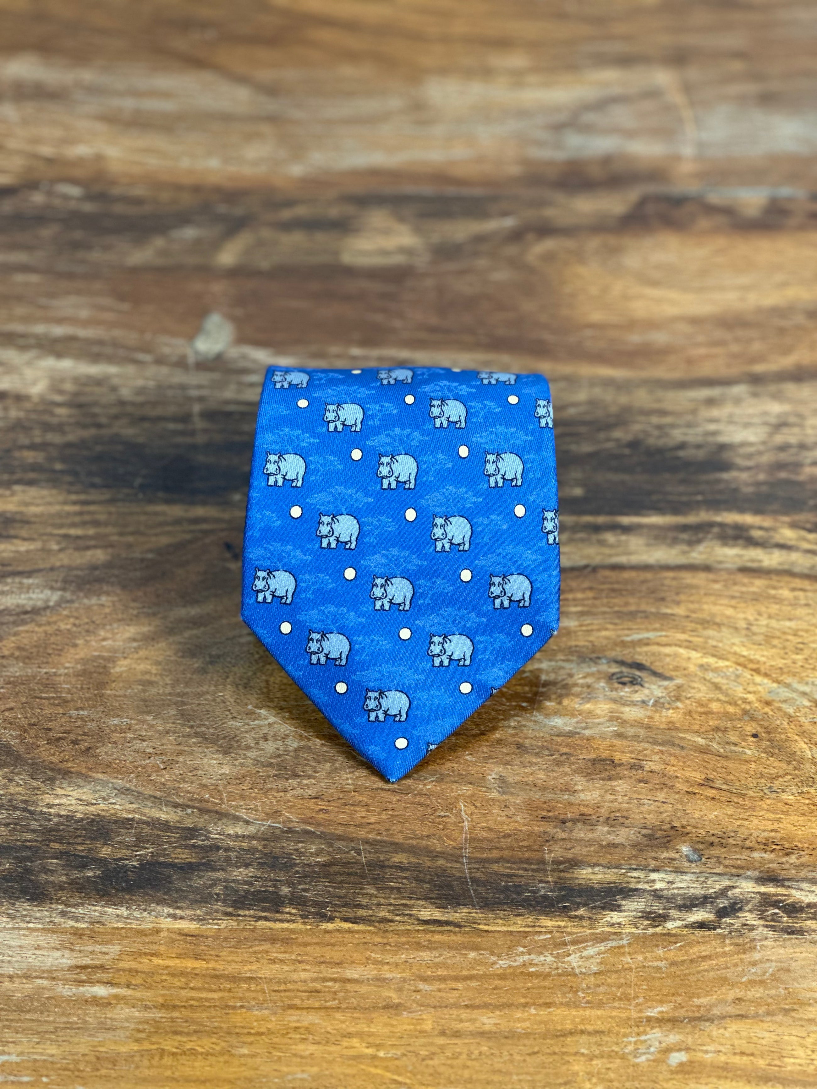 Corbata Hermés azul