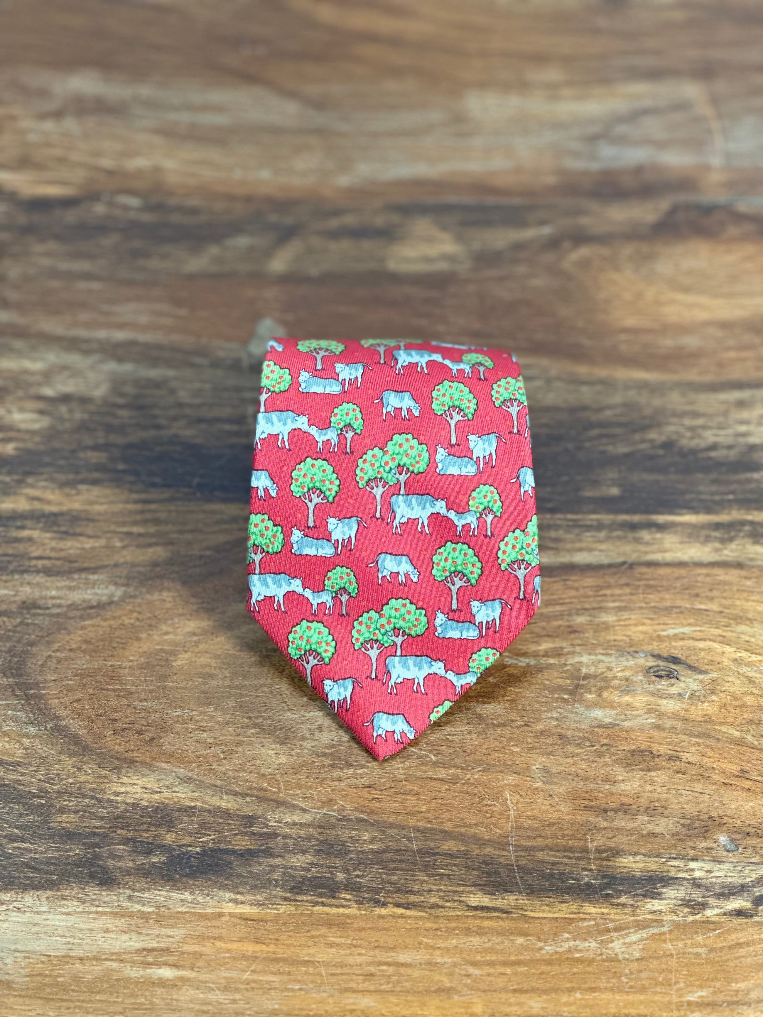 Corbata Hermés roja