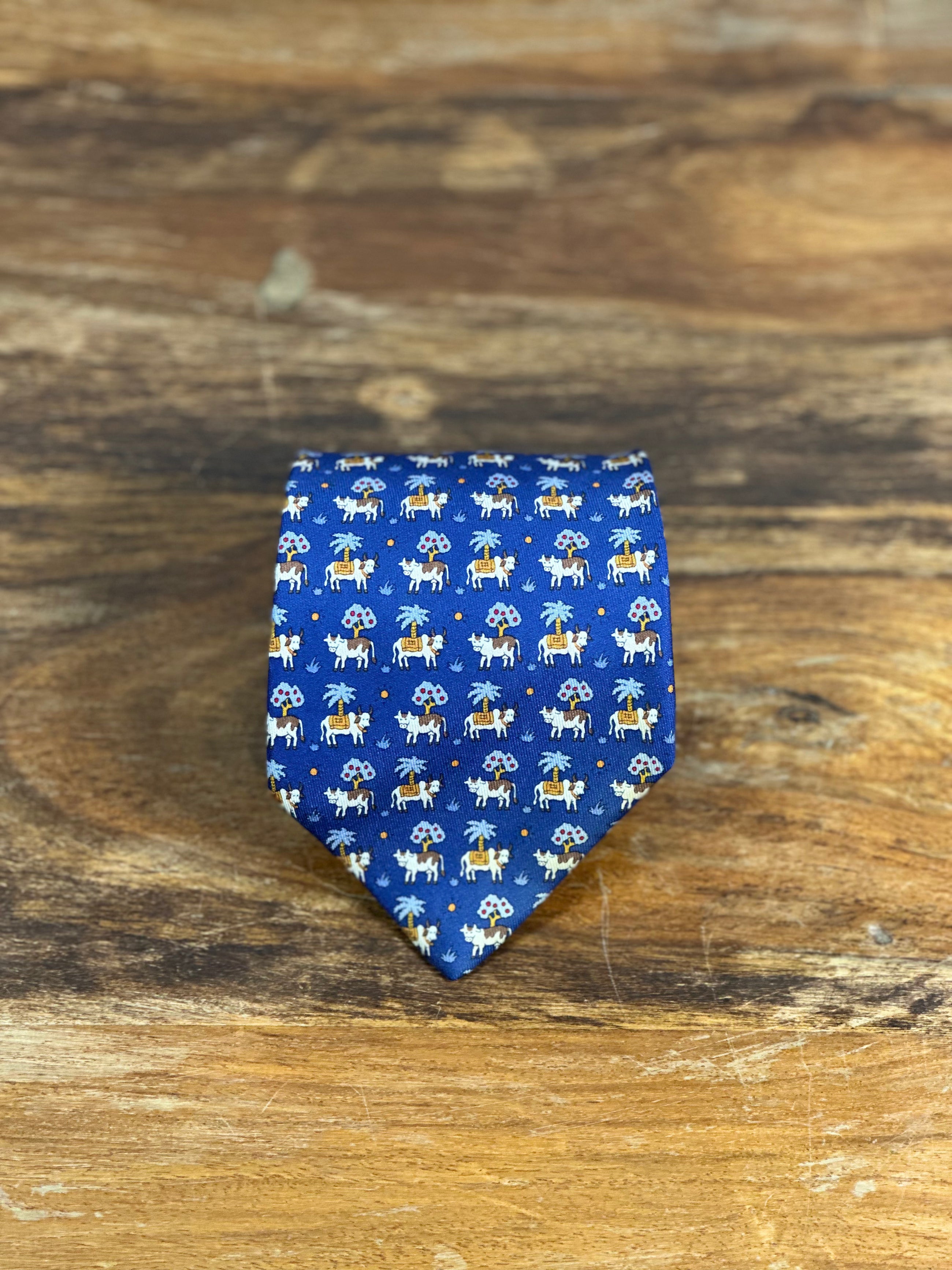 Corbata Hermés azul