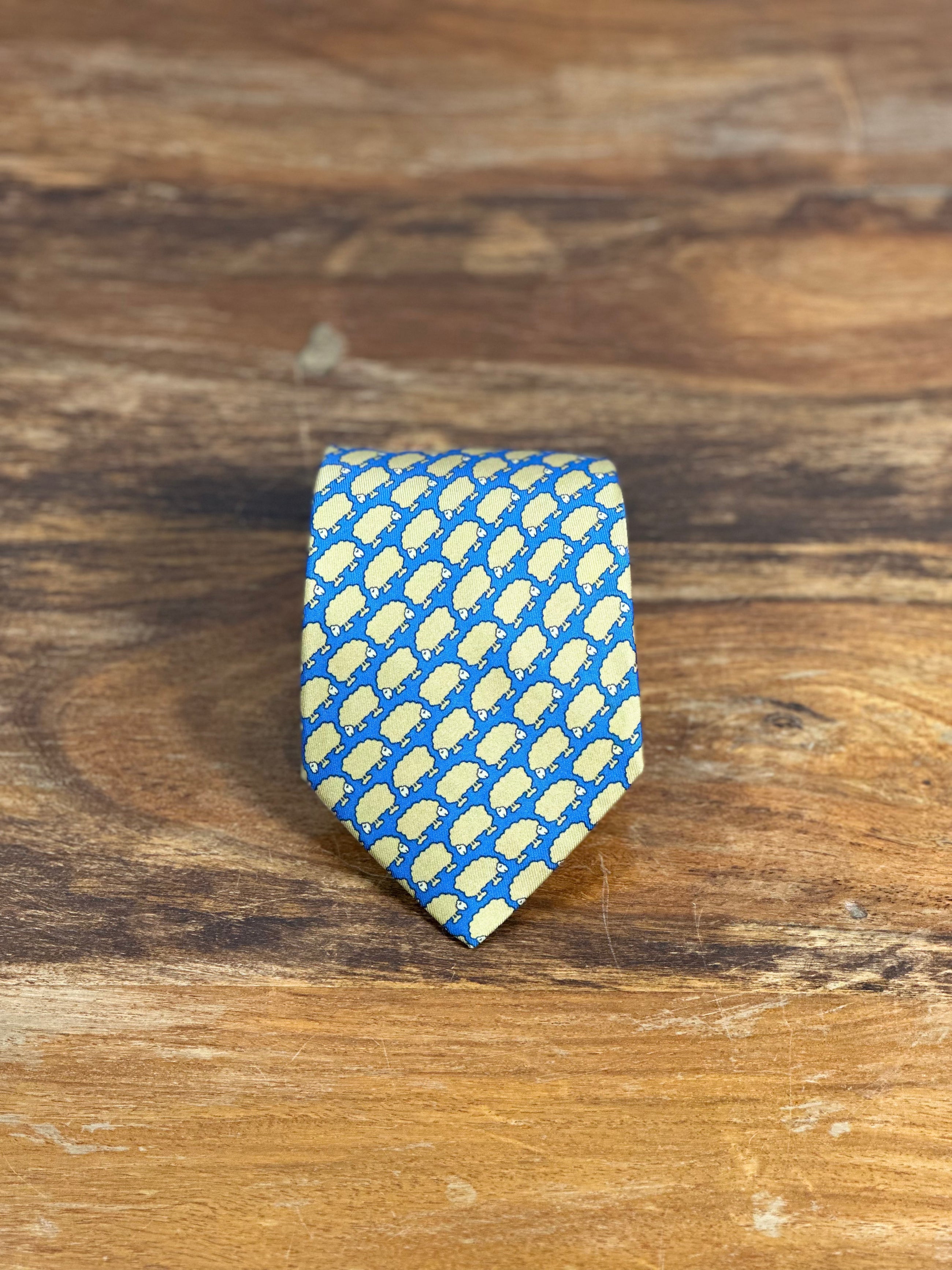 Corbata Hermés azul