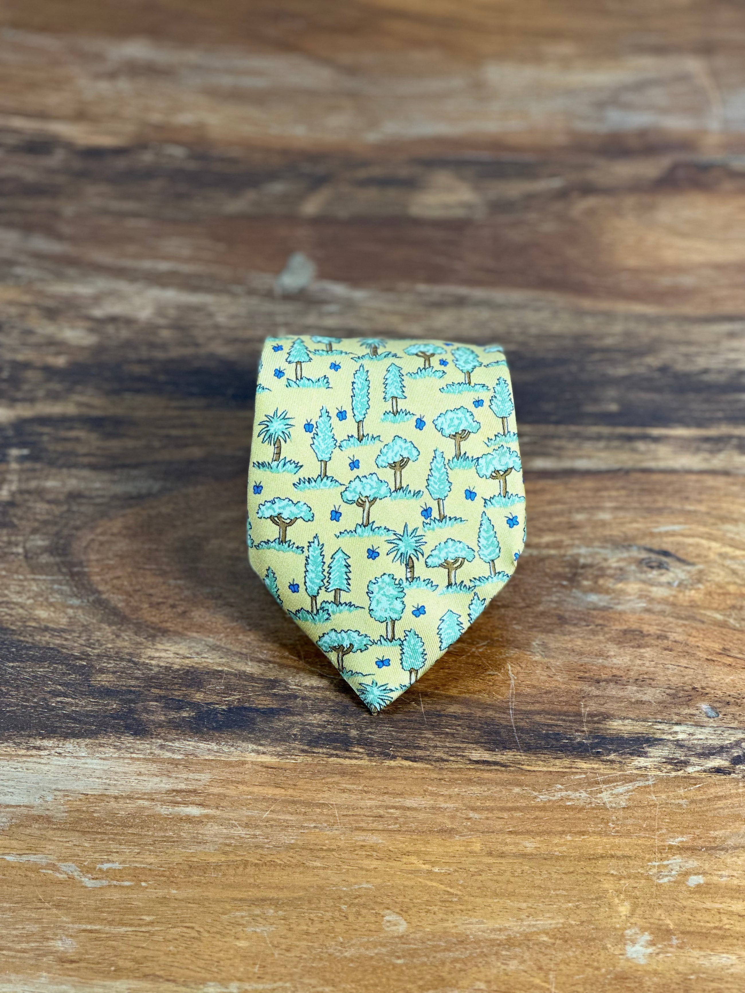 Corbata Hermés amarilla