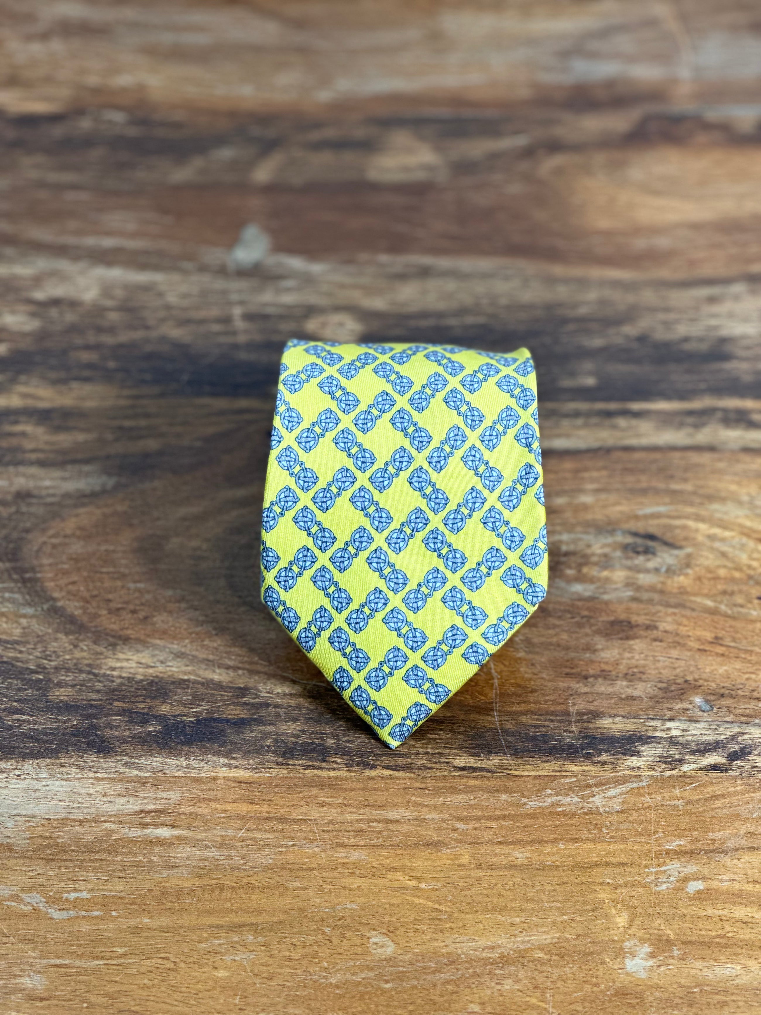Corbata Hermés amarilla