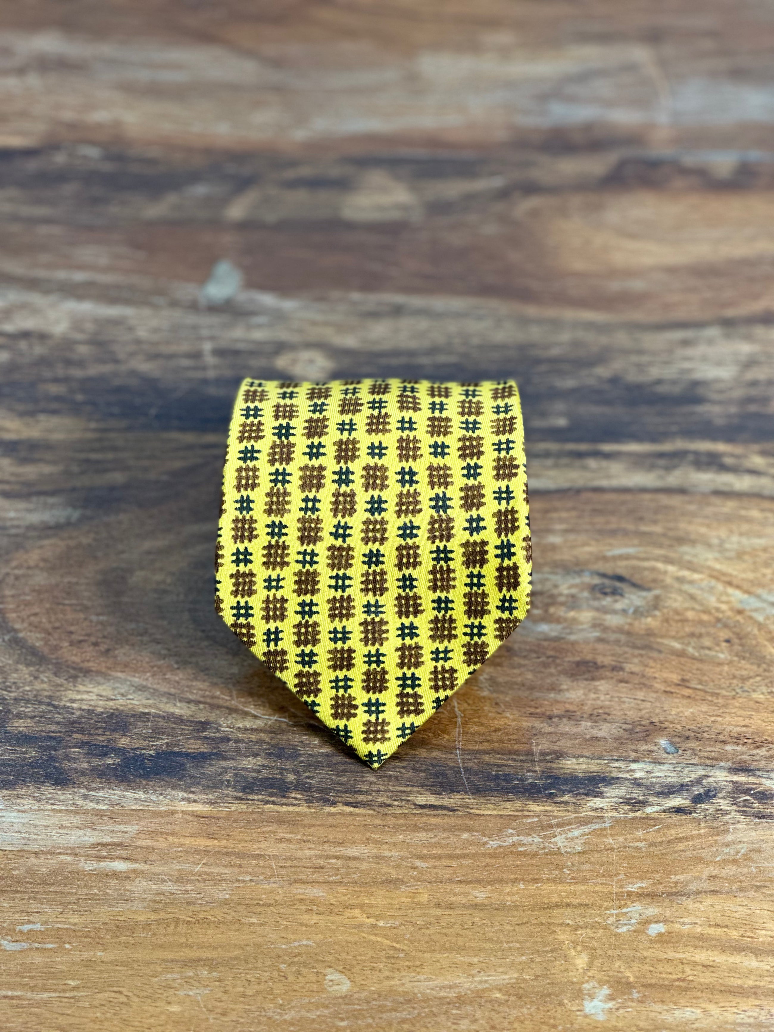 Corbata Hermés amarilla