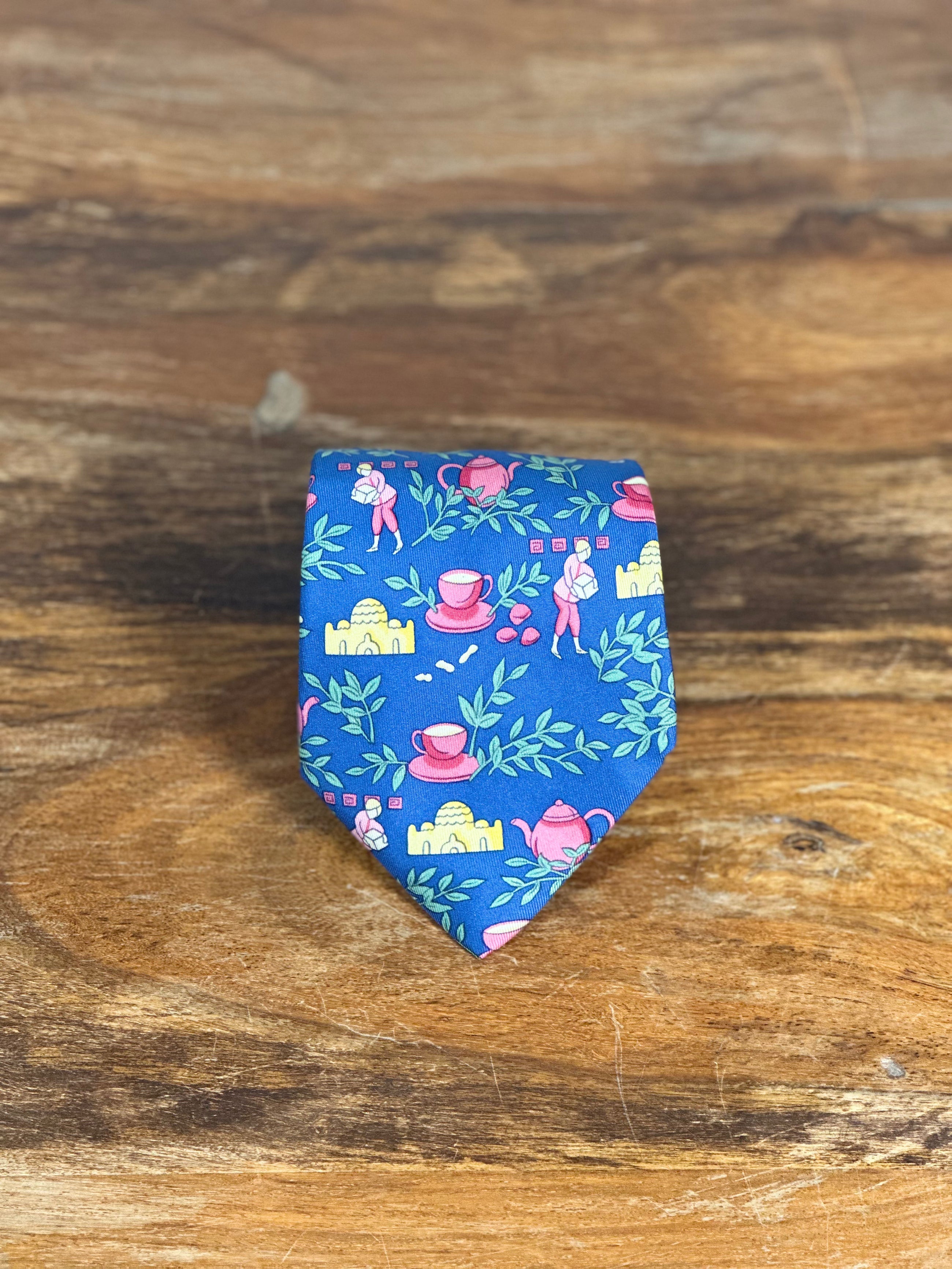 Corbata Hermés azul