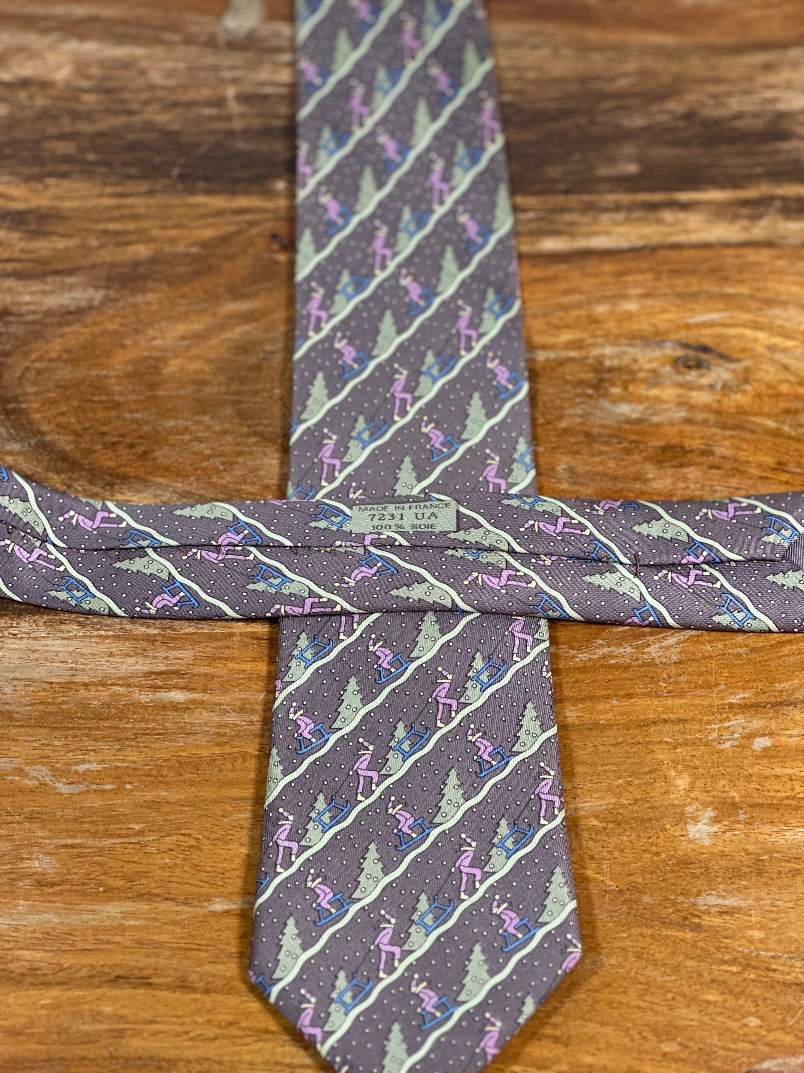 Corbata Hermés marrón