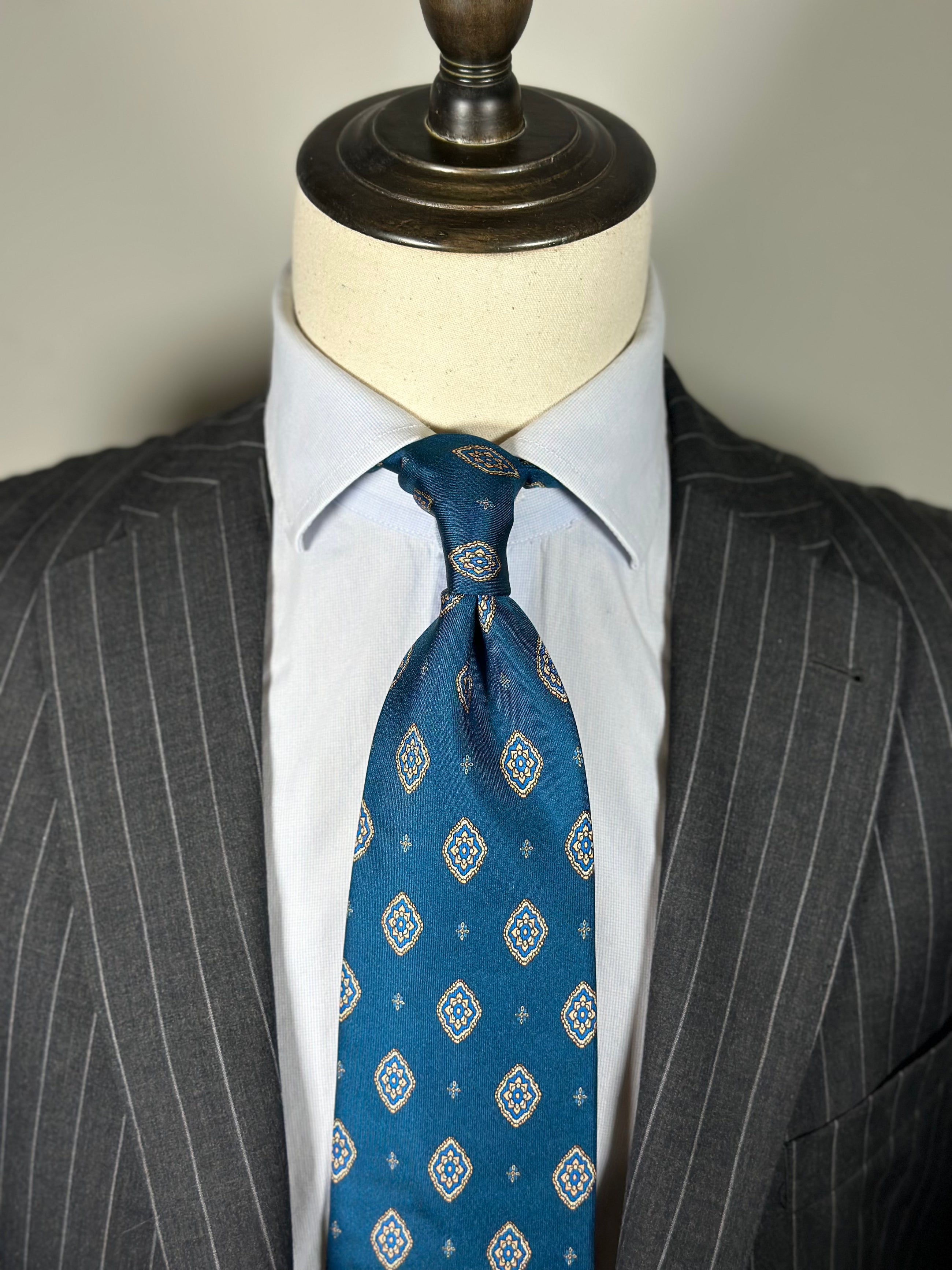 Corbata Varenna azul verdoso