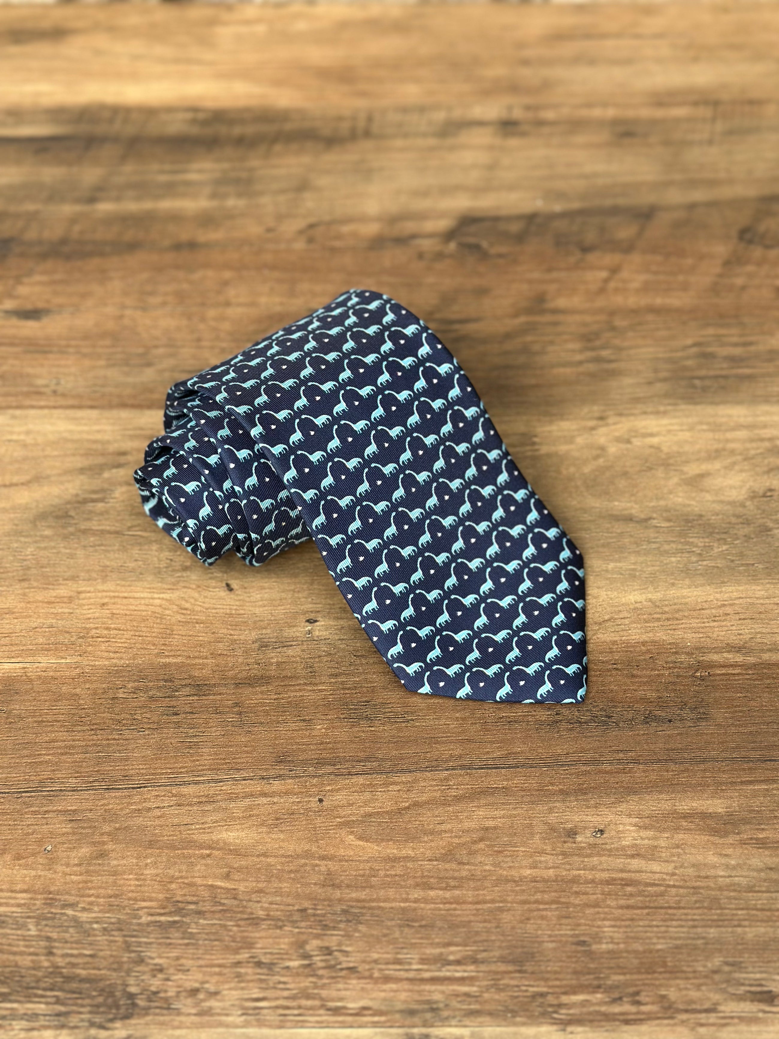 Corbata Jurassic azul