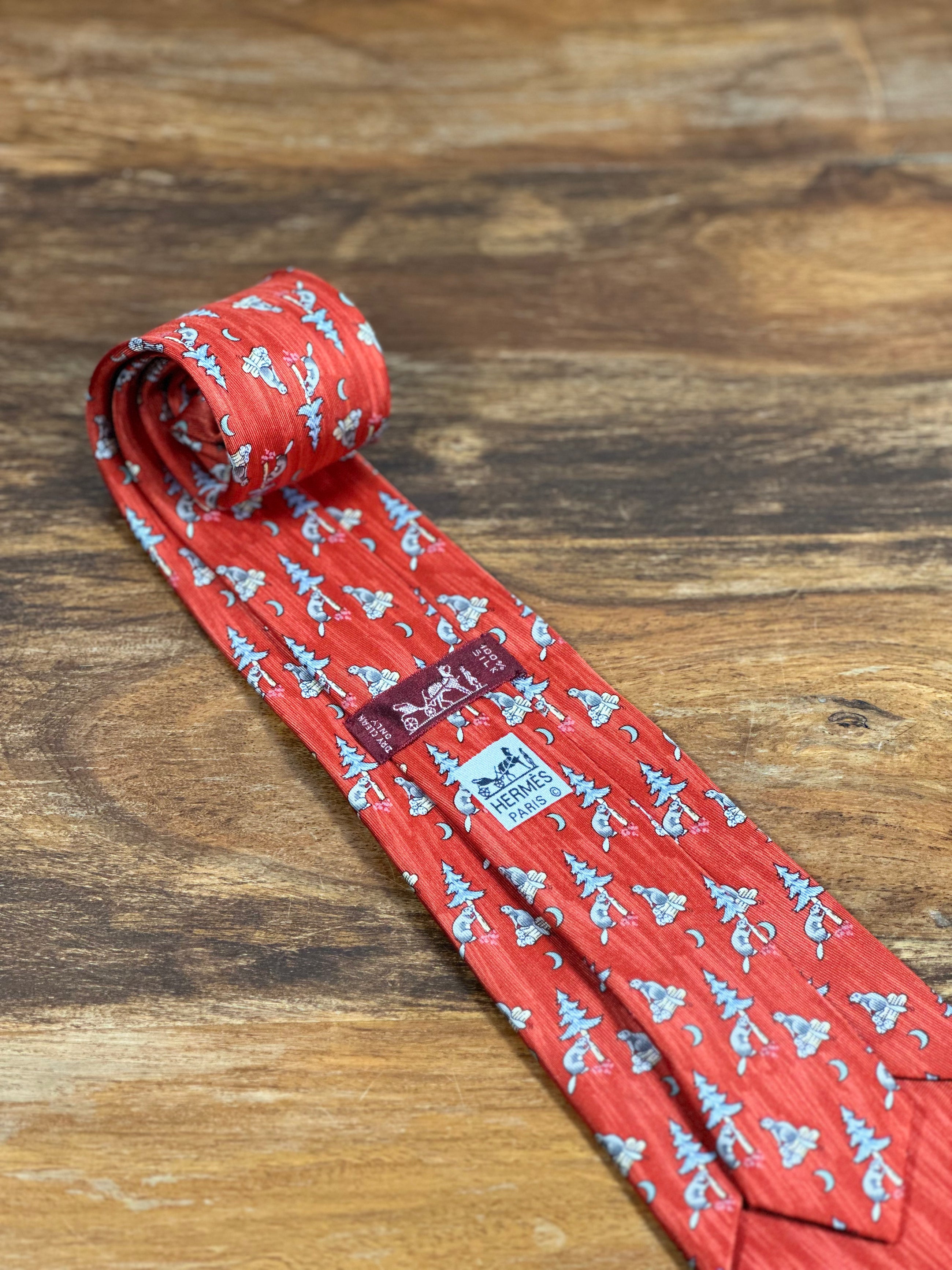 Corbata Hermés roja