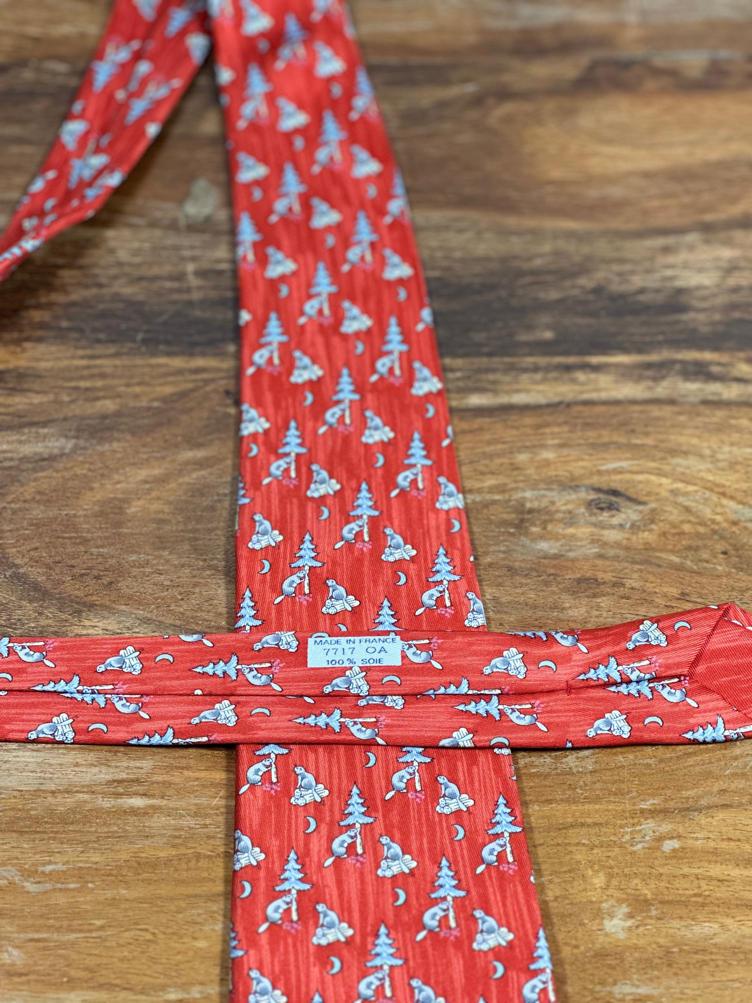 Corbata Hermés roja