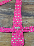 Corbata Hermés roja fucsia