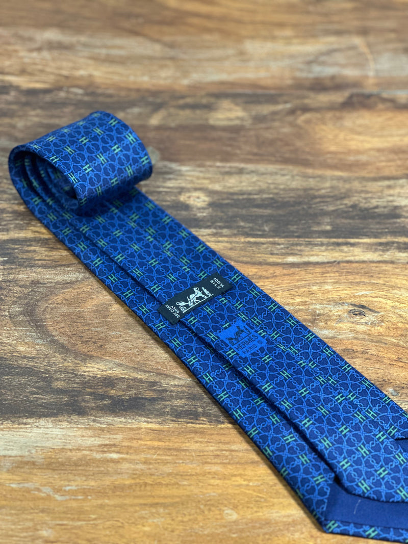 Corbata Hermés azul