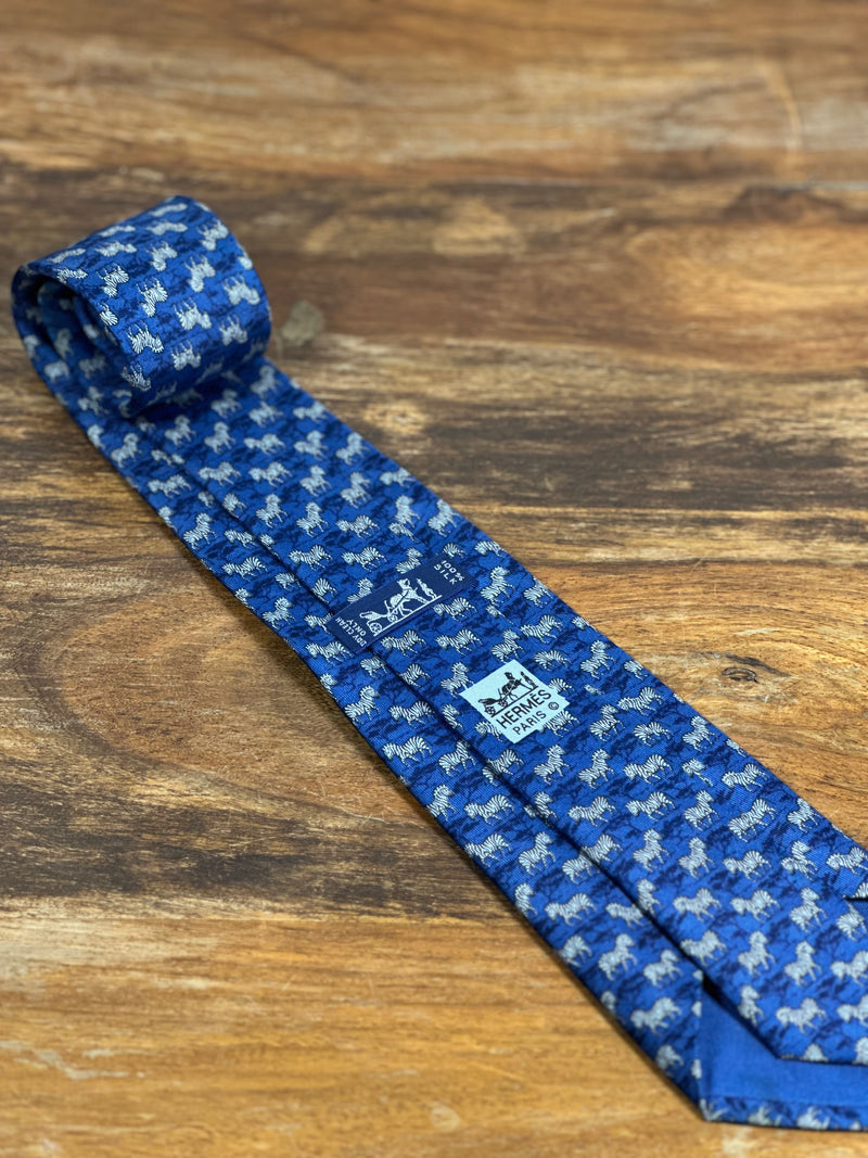Corbata Hermés azul