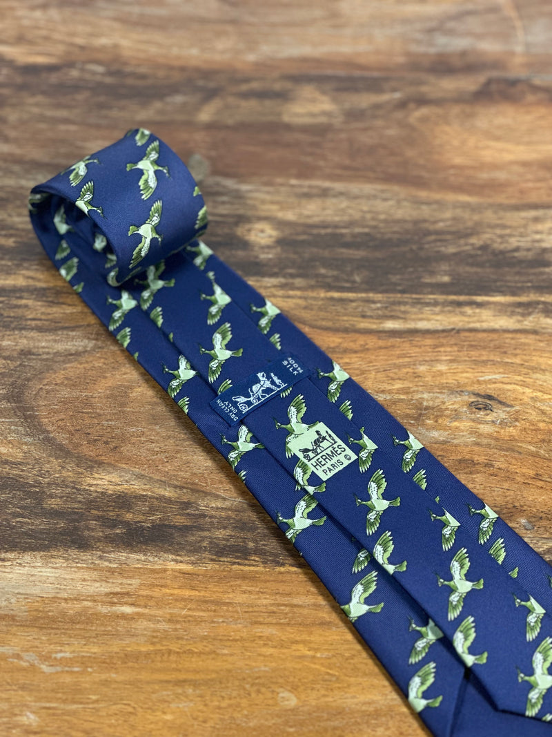 Corbata Hermés azul