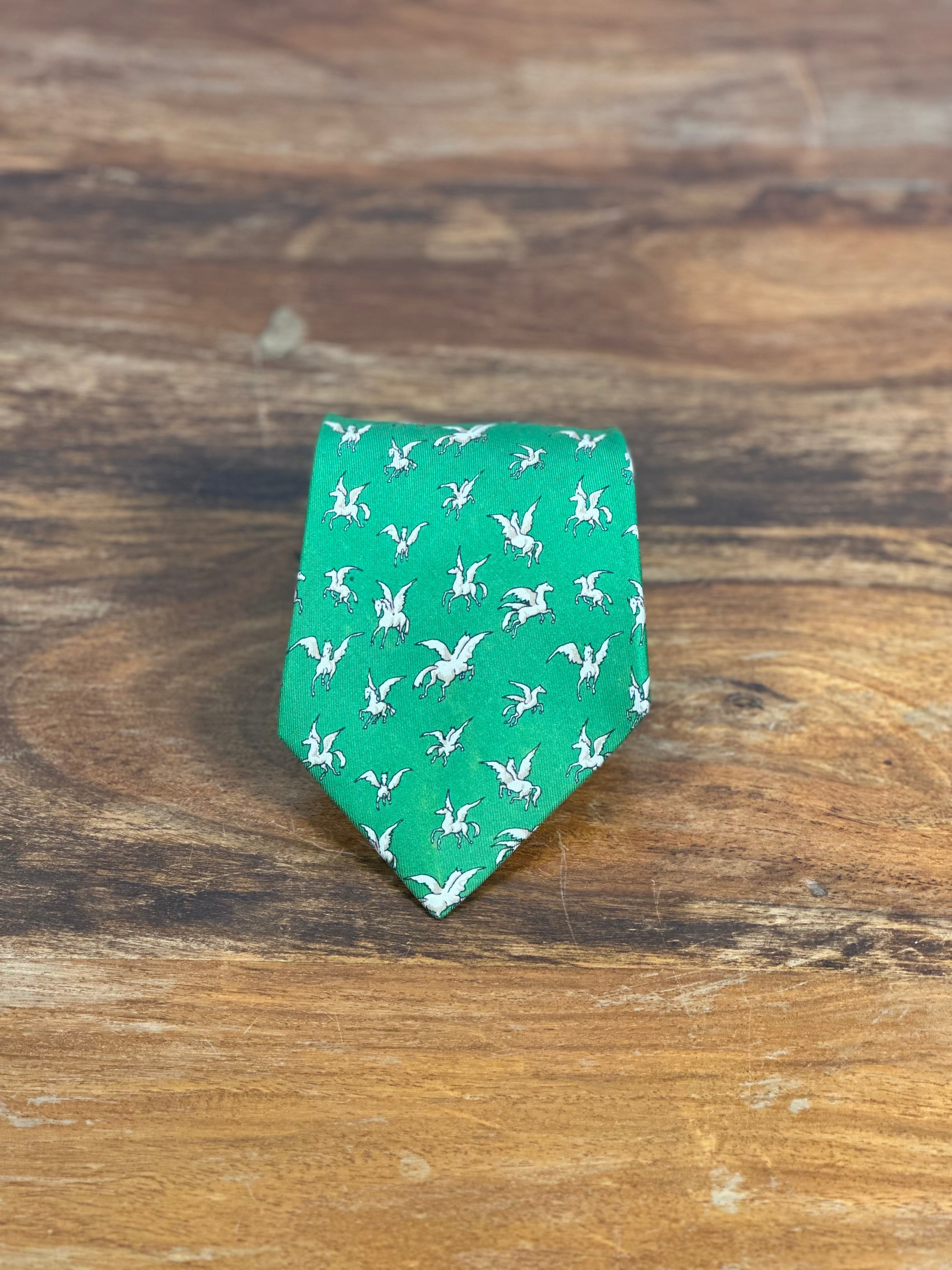 Corbata Hermés verde