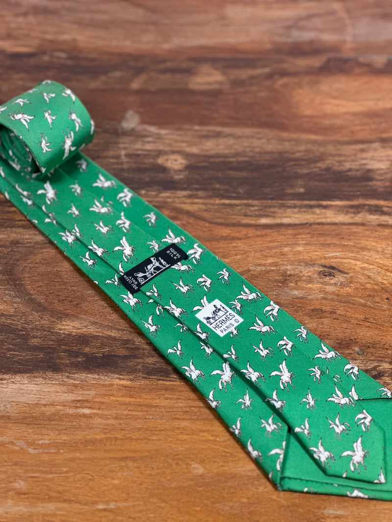Corbata Hermés verde