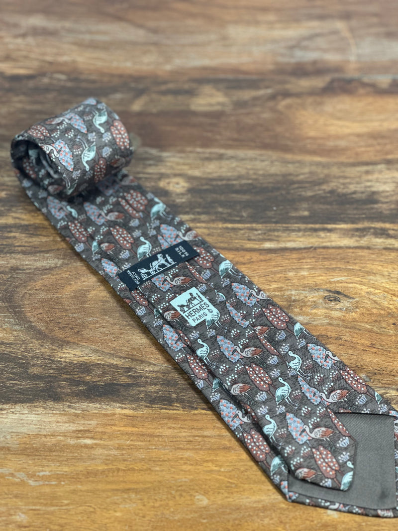 Corbata Hermés marrón