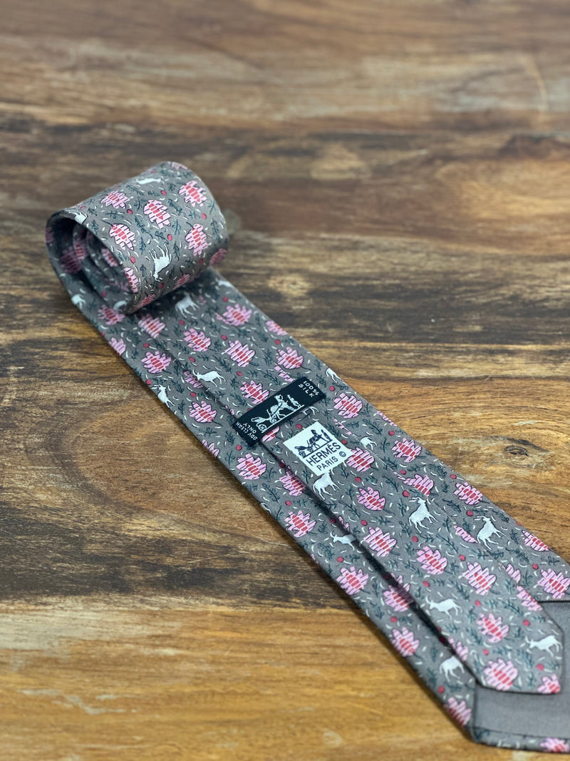 Corbata Hermés marrón