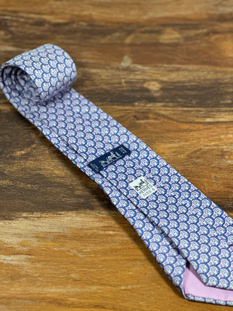 Corbata Hermés rosa