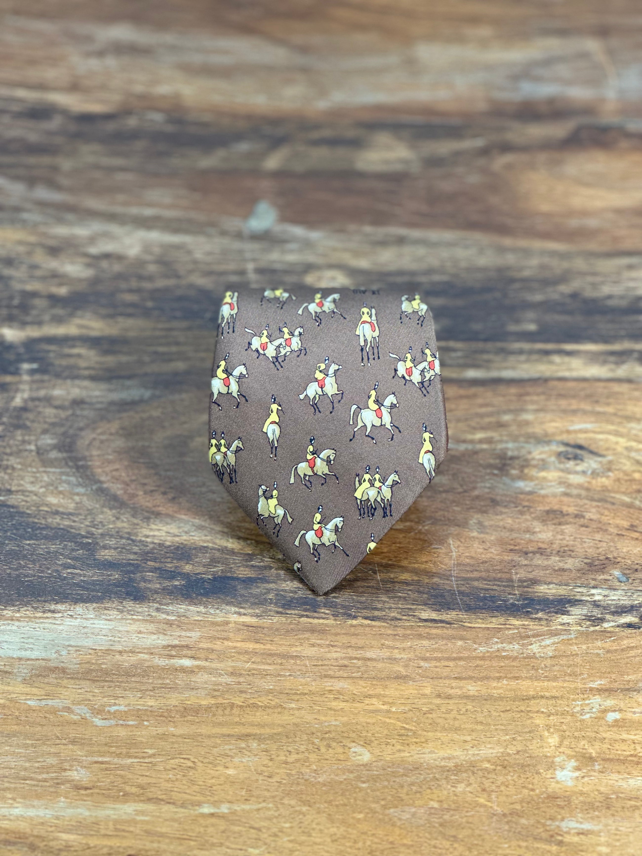 Corbata Hermés marrón