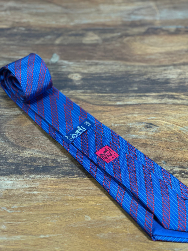 Corbata Hermés azul