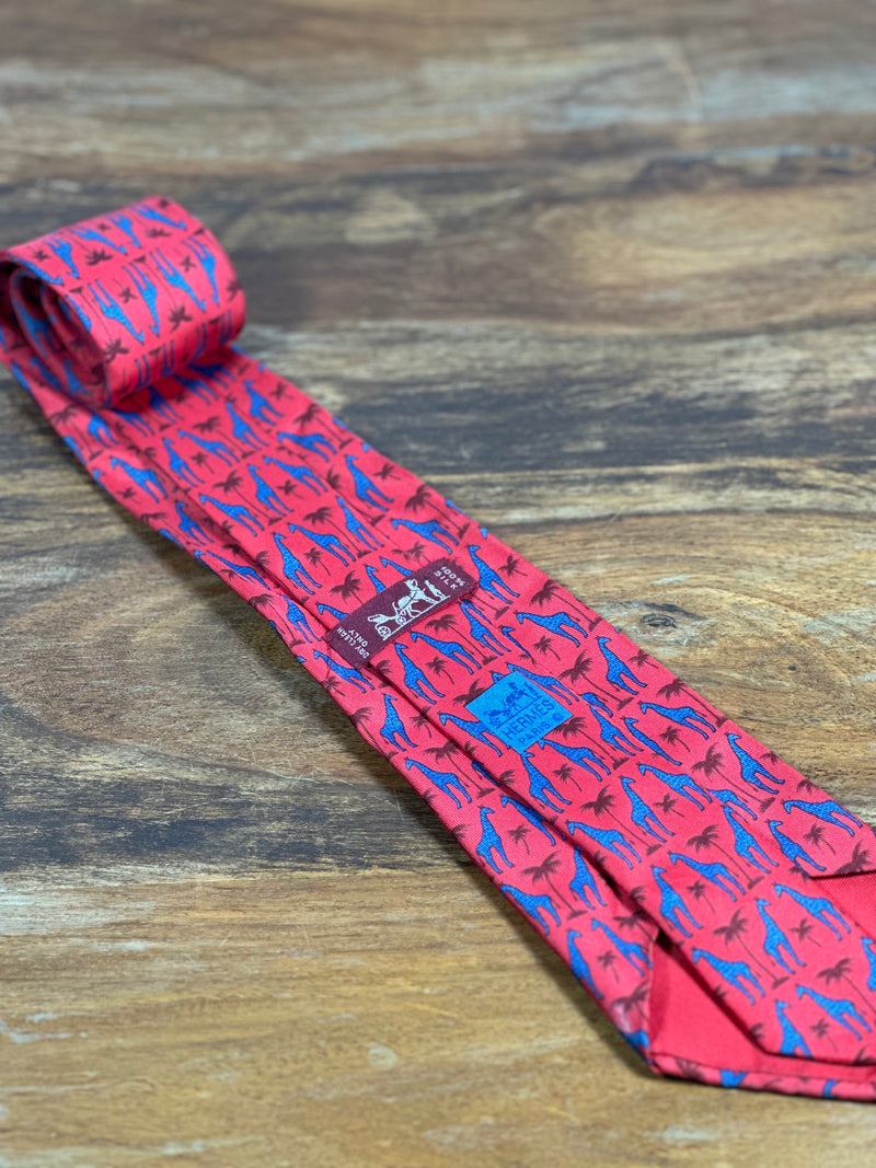 Corbata Hermés roja