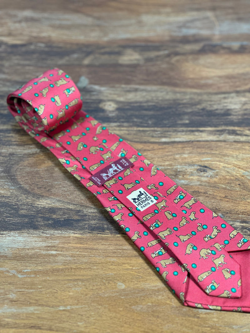 Corbata Hermés roja