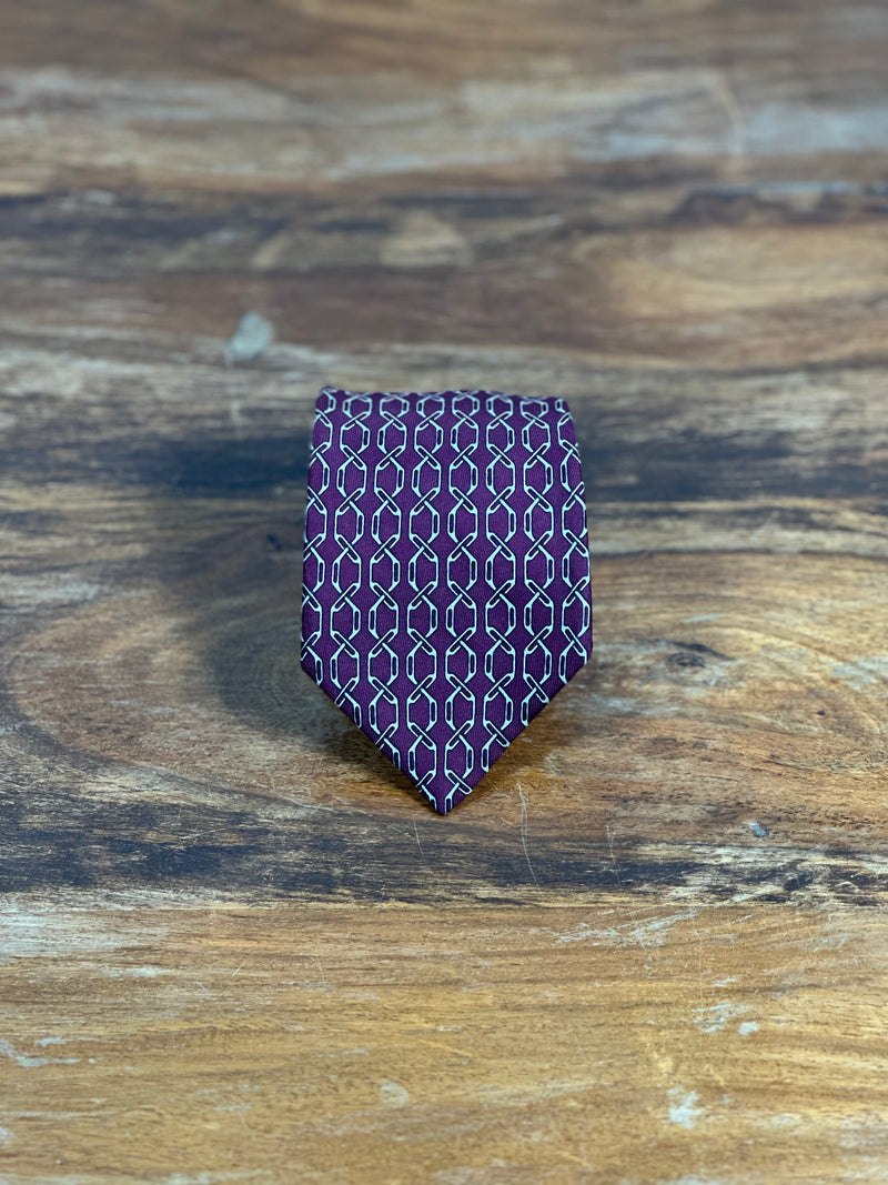 Corbata Hermés burdeos