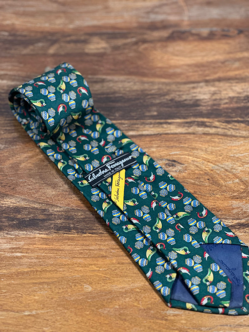 Corbata Ferragamo verde
