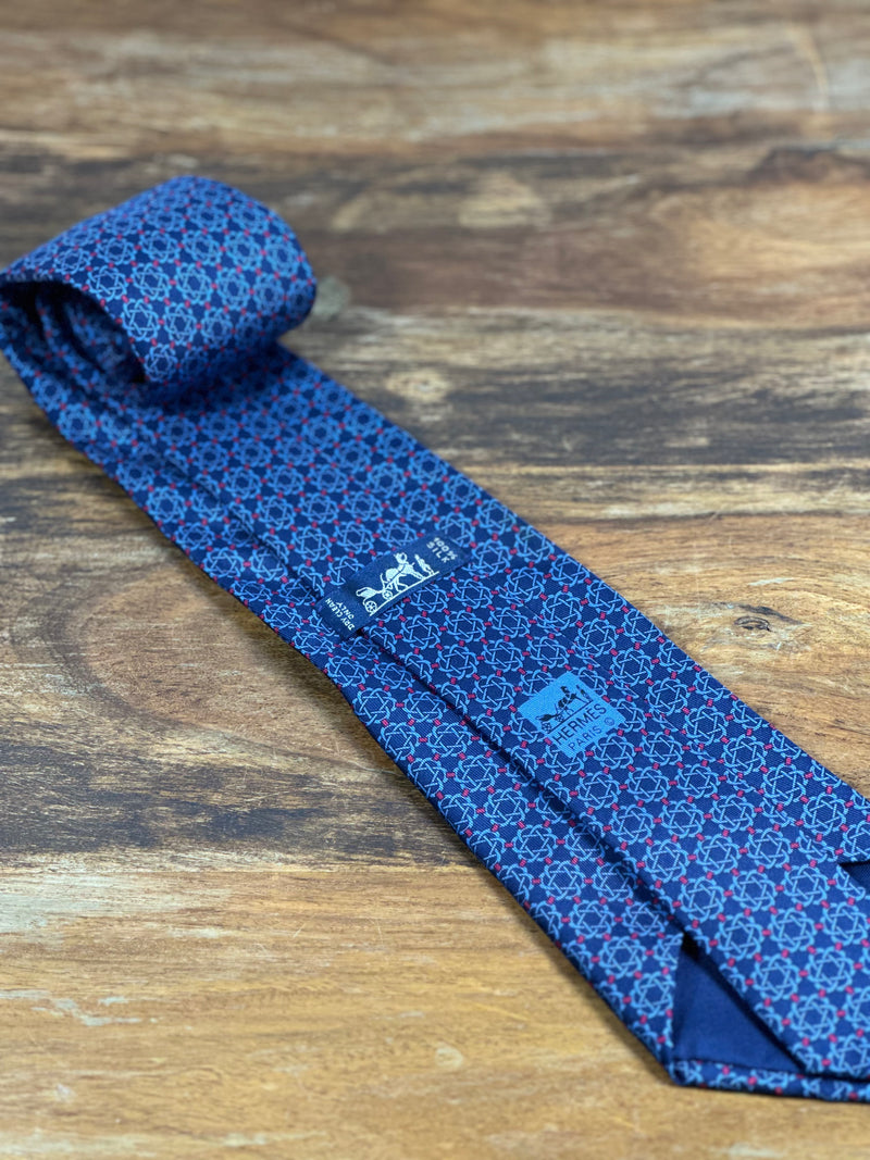 Corbata Hermés azul