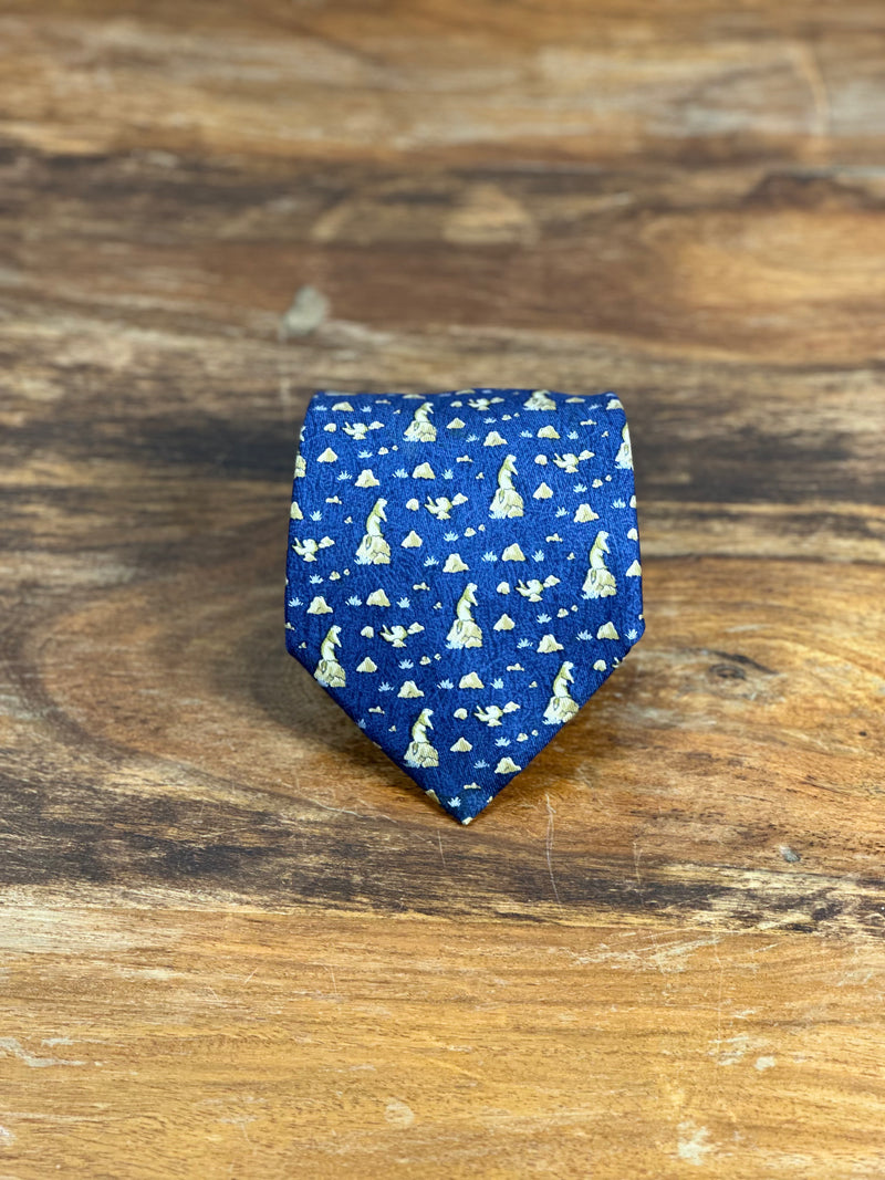 Corbata Hermés azul