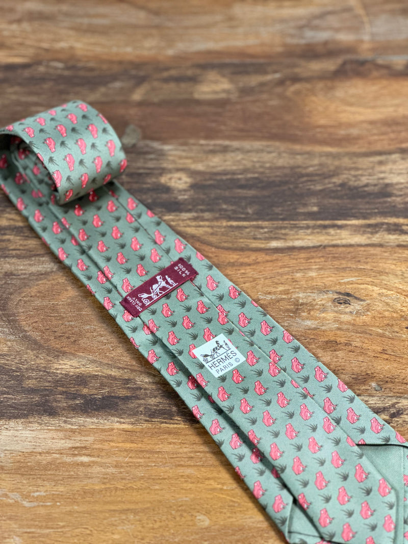 Corbata Hermés verde