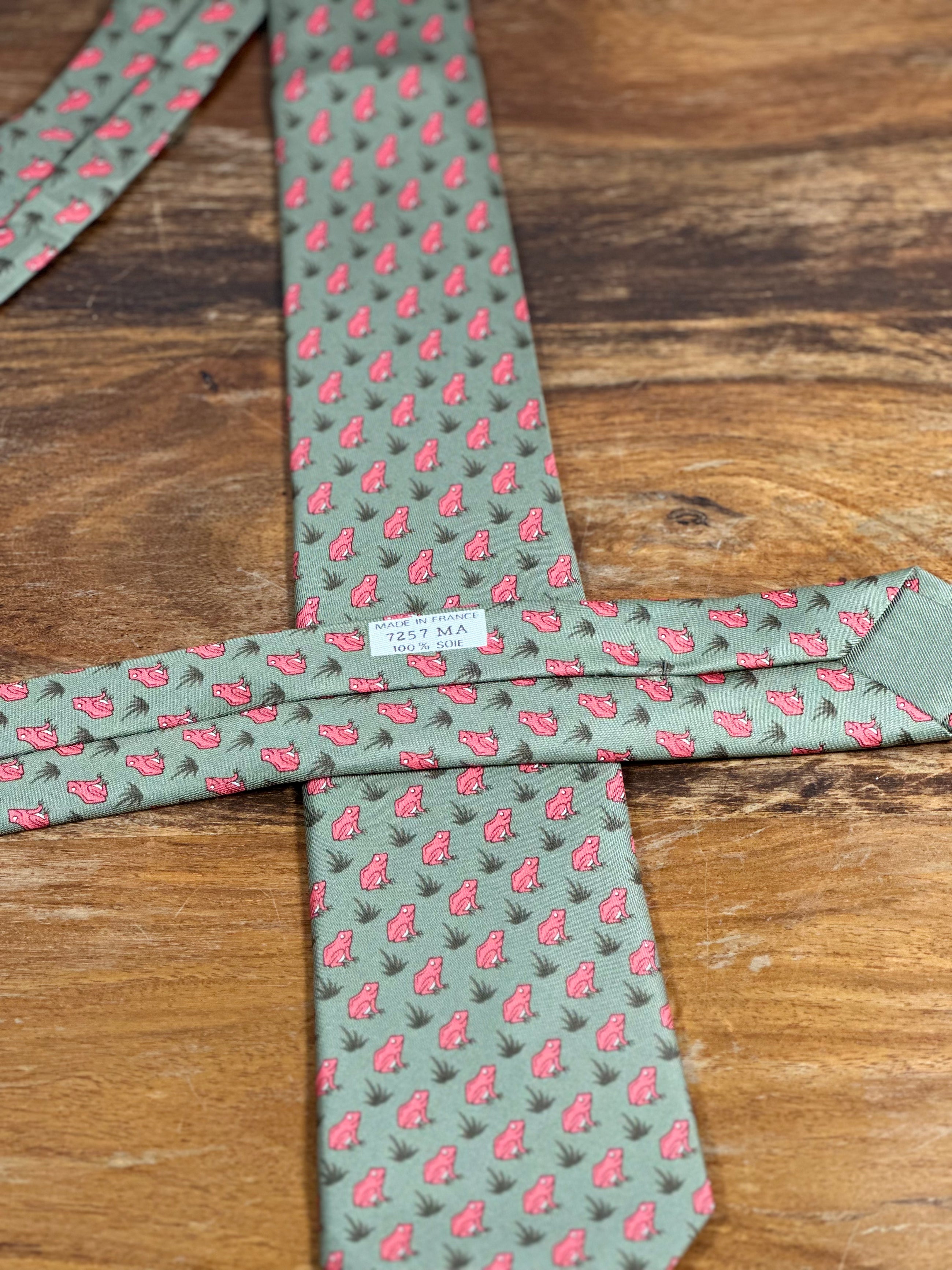 Corbata Hermés verde