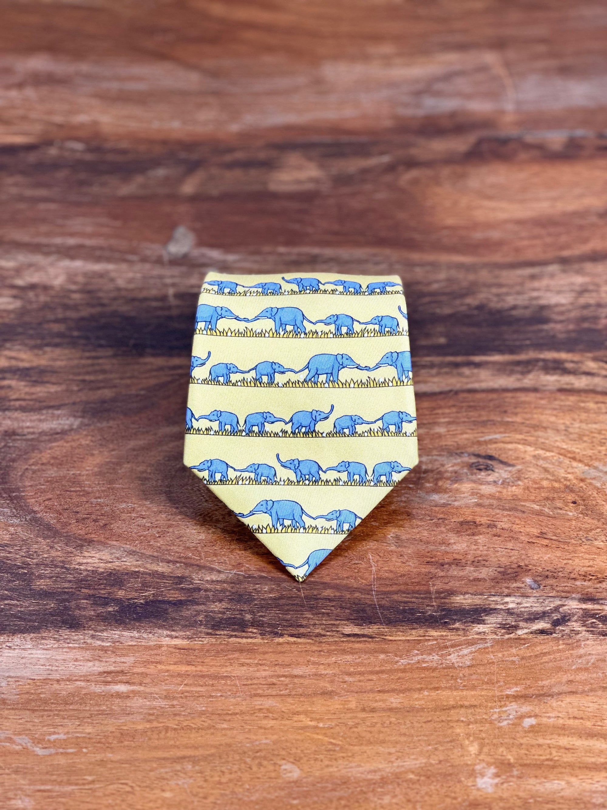 Corbata Hermés amarilla