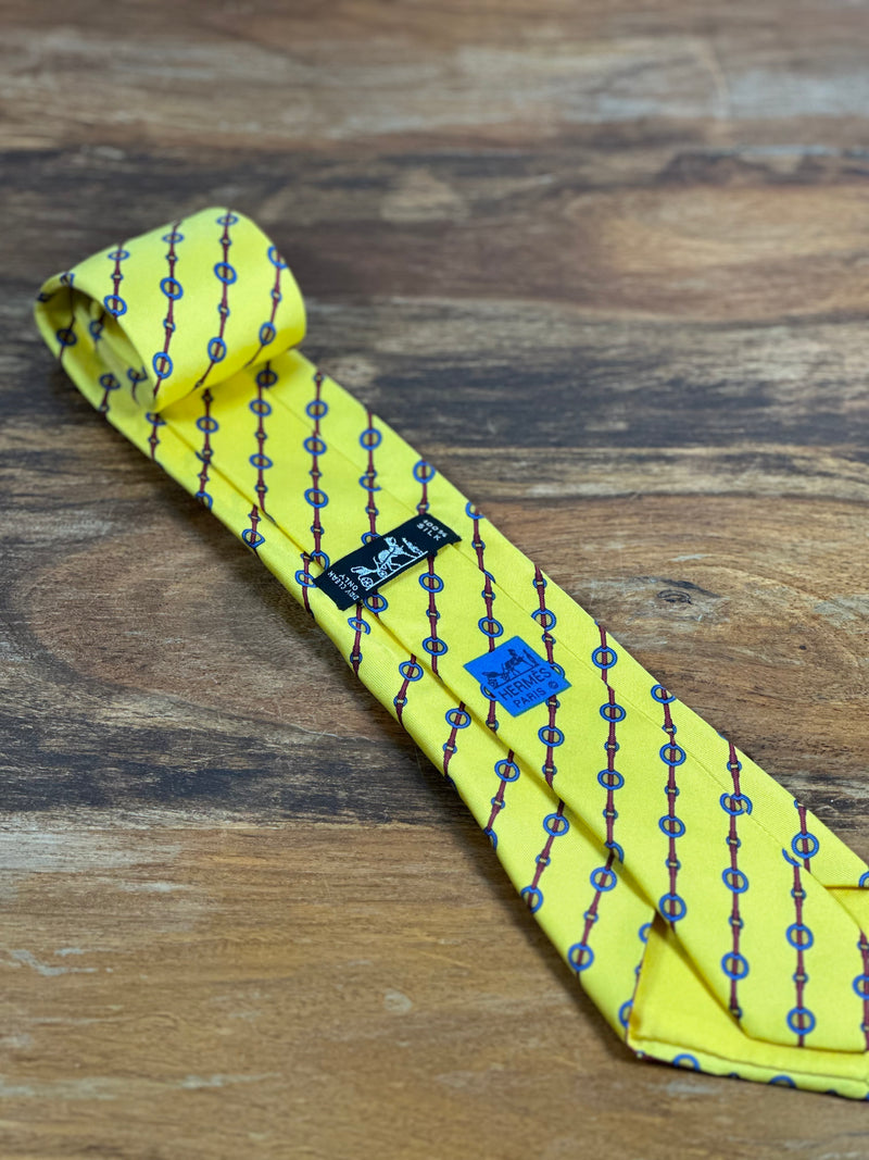 Corbata Hermés amarilla