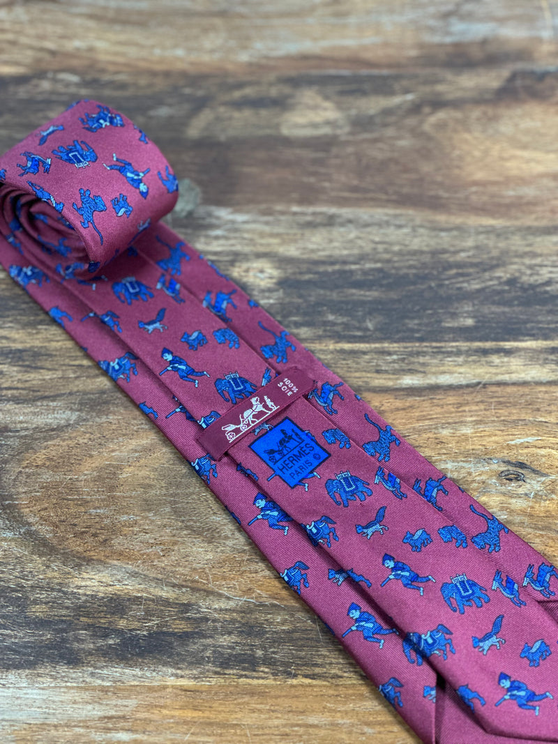 Corbata Hermés burdeos