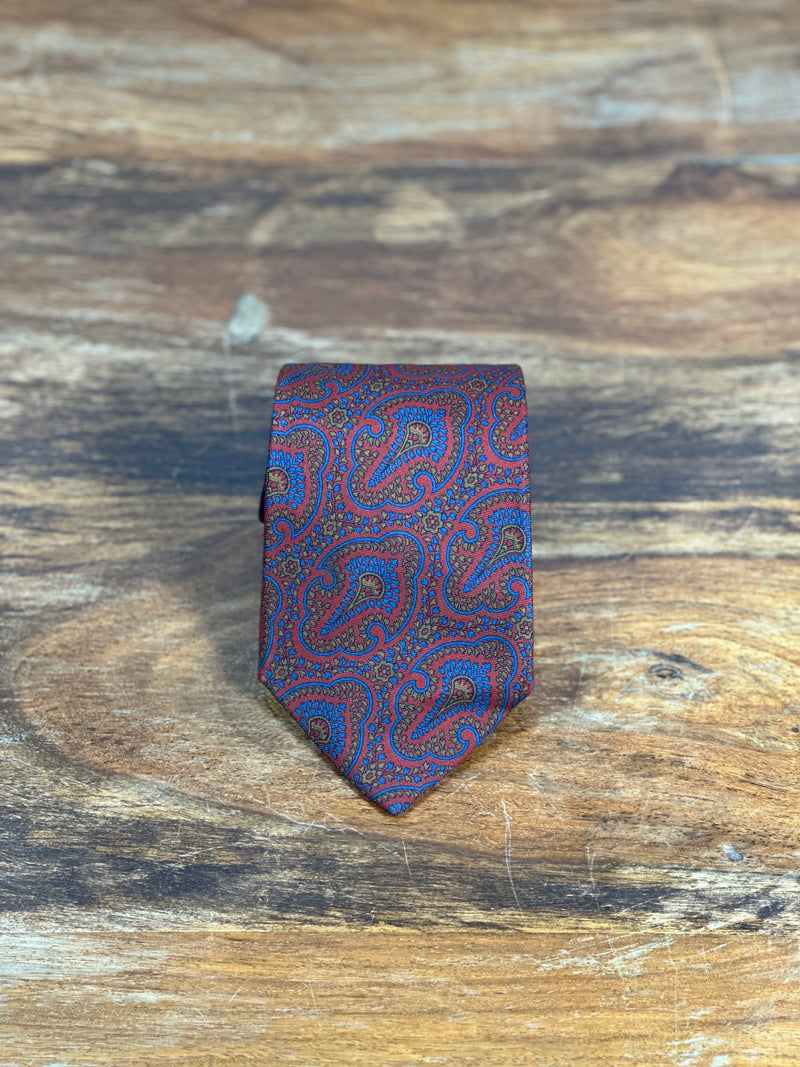 Corbata Ferragamo roja paisley