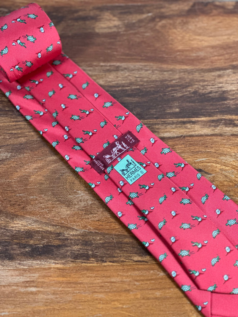 Corbata Hermés roja