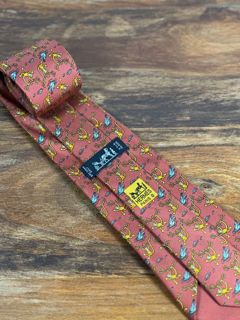 Corbata Hermés roja
