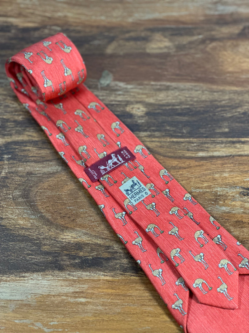 Corbata Hermés roja