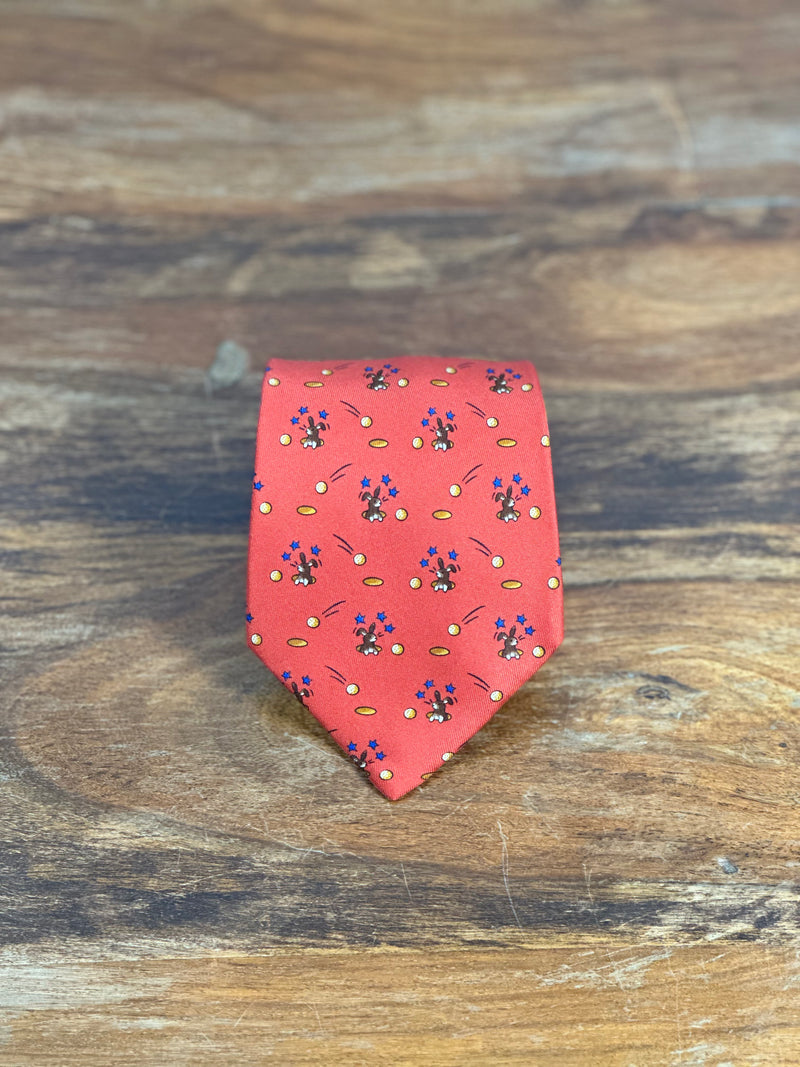 Corbata Hermés roja