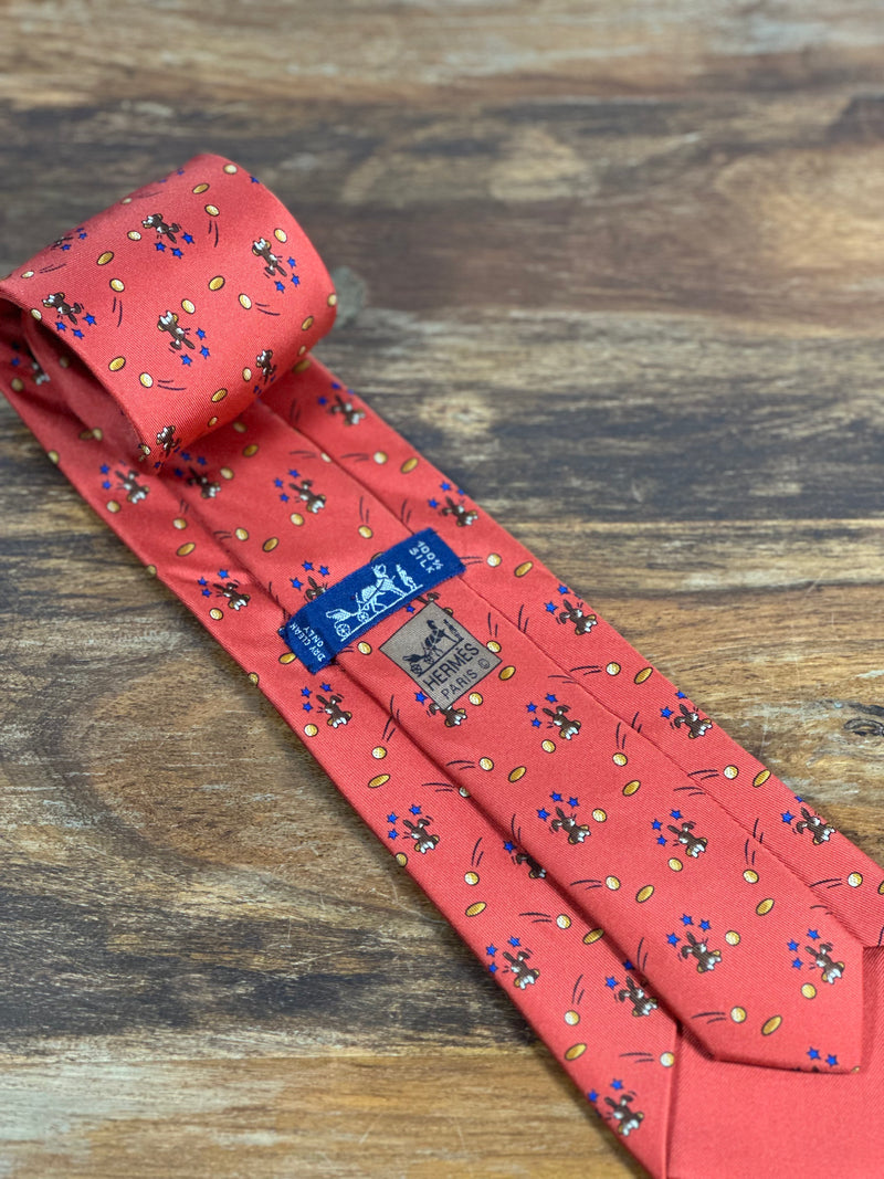 Corbata Hermés roja