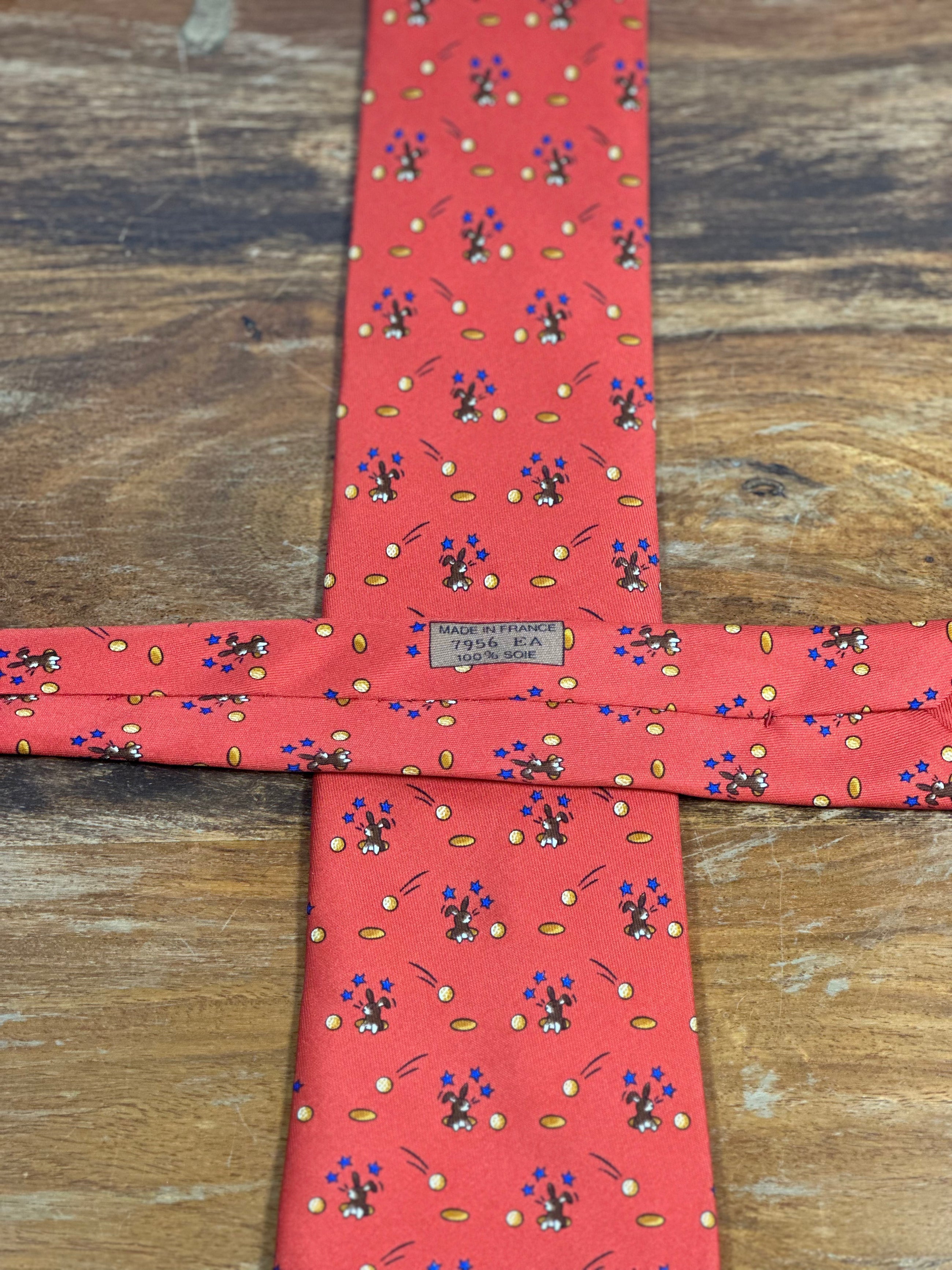 Corbata Hermés roja