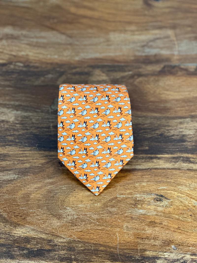 Corbata Hermés naranja