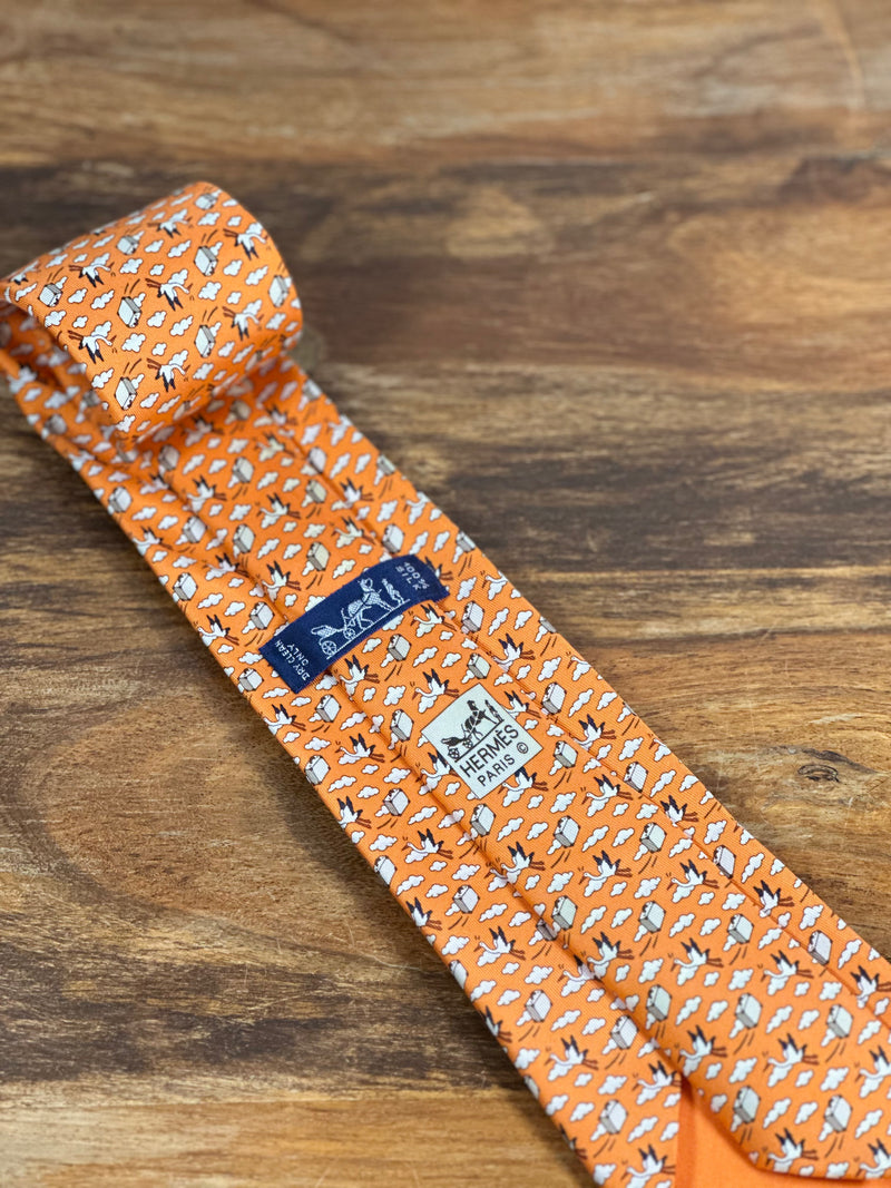 Corbata Hermés naranja