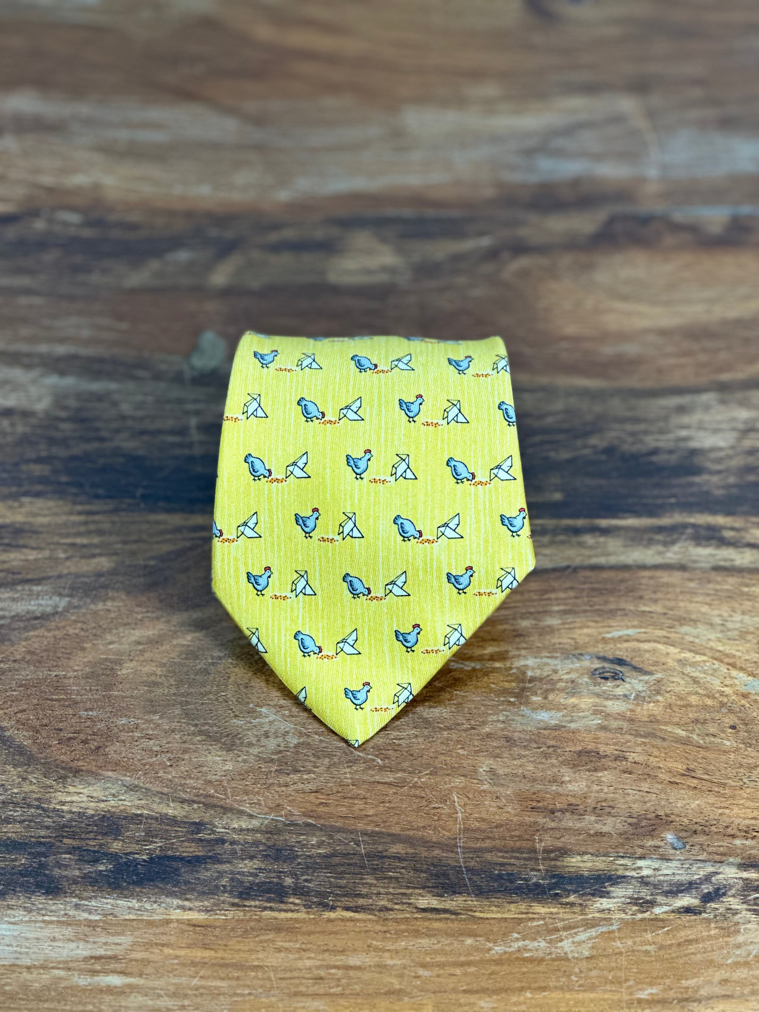 Corbata Hermés amarilla