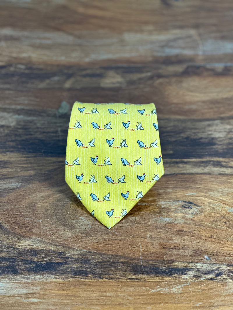 Corbata Hermés amarilla