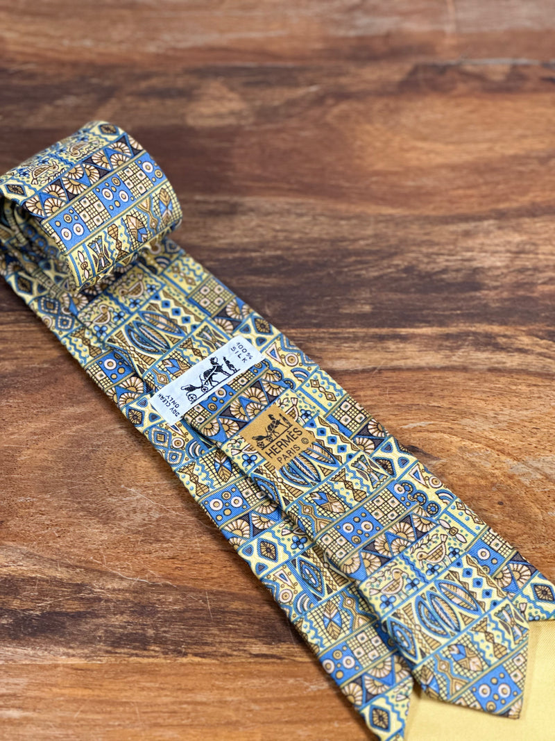 Corbata Hermés amarilla