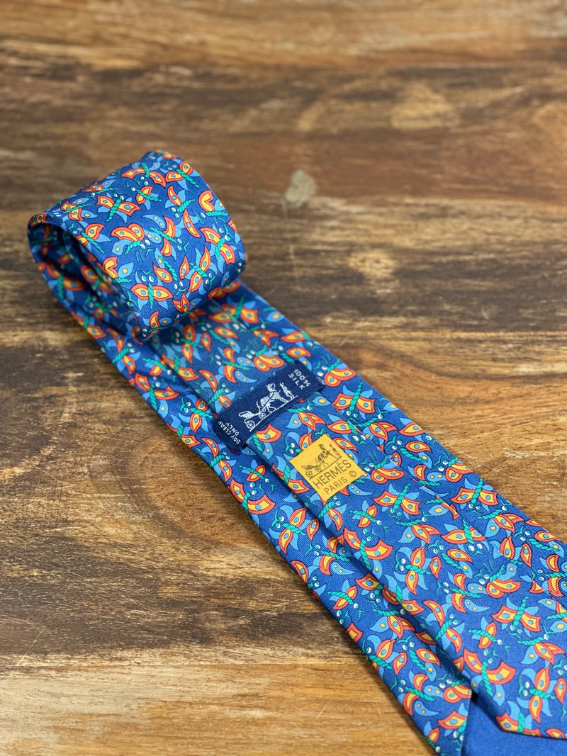 Corbata Hermés azul
