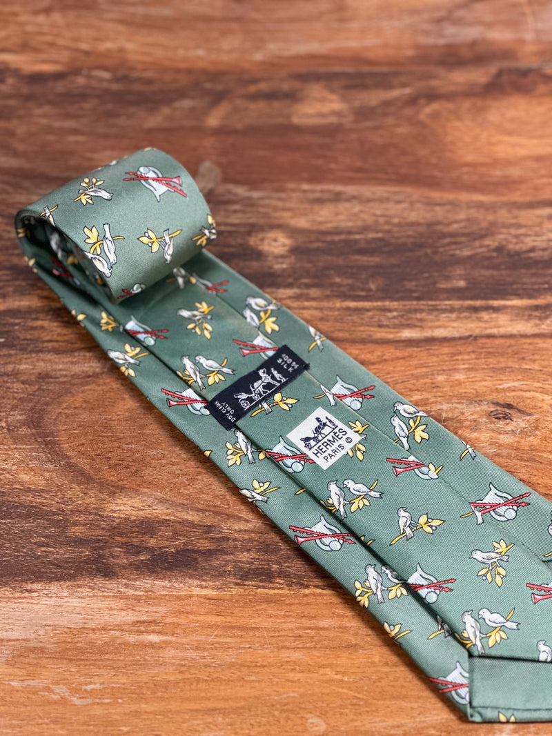 Corbata Hermés verde
