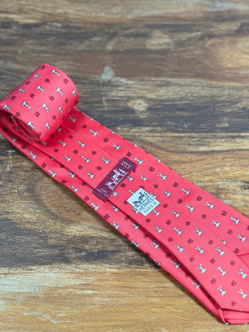 Corbata Hermés roja